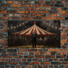 Load image into Gallery viewer, The Cursed Circus, Unique Halloween Art, Framed Canvas Print, Halloween Poster Art, Horror Prints, Victorian Oil Painting, Halloween Decor
