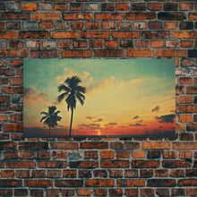 Load image into Gallery viewer, Distressed Old Photo Of Miami Beaches In the 1980s - Framed Canvas Print - Photography Print - Vaporwave Aesthetic Wall Art
