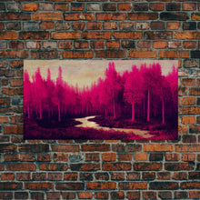 Cargar imagen en el visor de la galería, Fuchsia Forest, Surreal Abstract Trippy Psychedelic Art, Ready To Hang Canvas Print, Framed Wall Art
