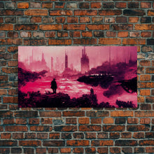 Load image into Gallery viewer, Surreal Dystopian Cyberpunk Art, ready to hang canvas print, framed art
