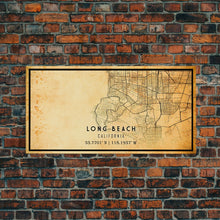 Load image into Gallery viewer, Long Beach map print poster or framed canvas | California map print poster canvas | Long Beach city map print poster canvas, distressed map
