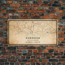 Cargar imagen en el visor de la galería, Birmingham UK map print poster or framed canvas, England map print poster canvas, UK city map print poster canvas, Vintage Travel Art
