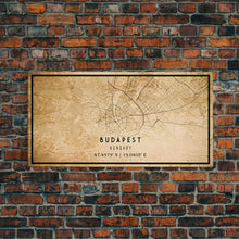 Carregar imagem no visualizador da galeria, Budapest Hungary map print poster or framed canvas, Budapest map print poster canvas, Budapest map print poster canvas, Vintage Travel Art
