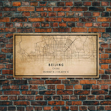 Cargar imagen en el visor de la galería, Beijing China map print poster or framed canvas, Beijing map print poster canvas, Beijing city map print poster canvas, Vintage Travel Art
