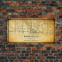 Load image into Gallery viewer, Minneapolis map print poster or framed canvas, Minnesota map print poster canvas, Minneapolis road map print poster canvas
