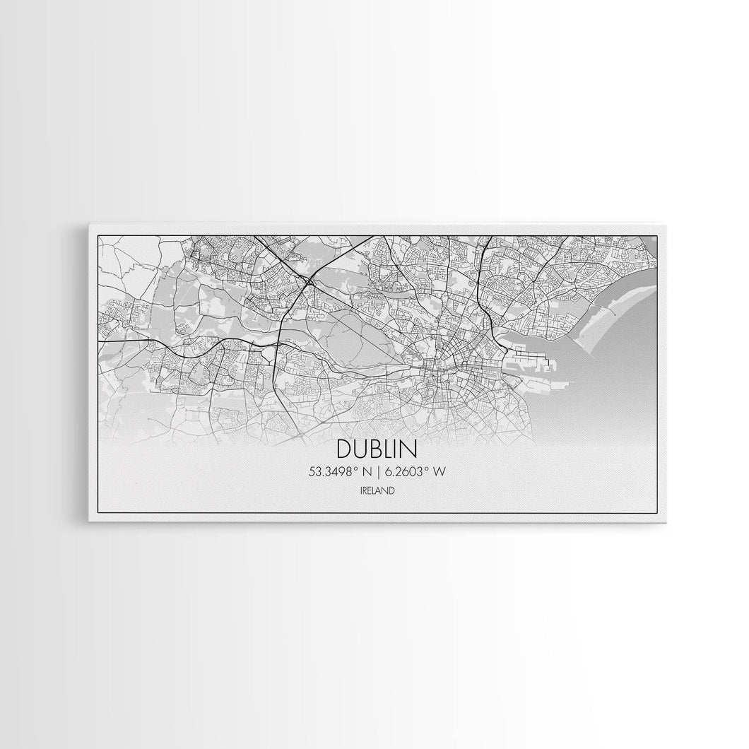Dublin Street Map, Ireland Map, Map Art, Minimalist Art, Wall Art, Canvas Art, Game Room Décor, Man Cave Wall Décor, Industrial Décor