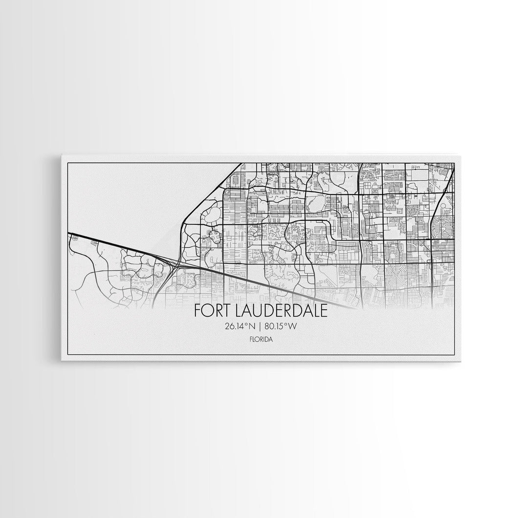 Fort Lauderdale Map, Florida Map, Map Art, Minimalist Art, Wall Art, Canvas Art, Gift For Newlyweds, Boys Room, Billiard Room Décor, Prints