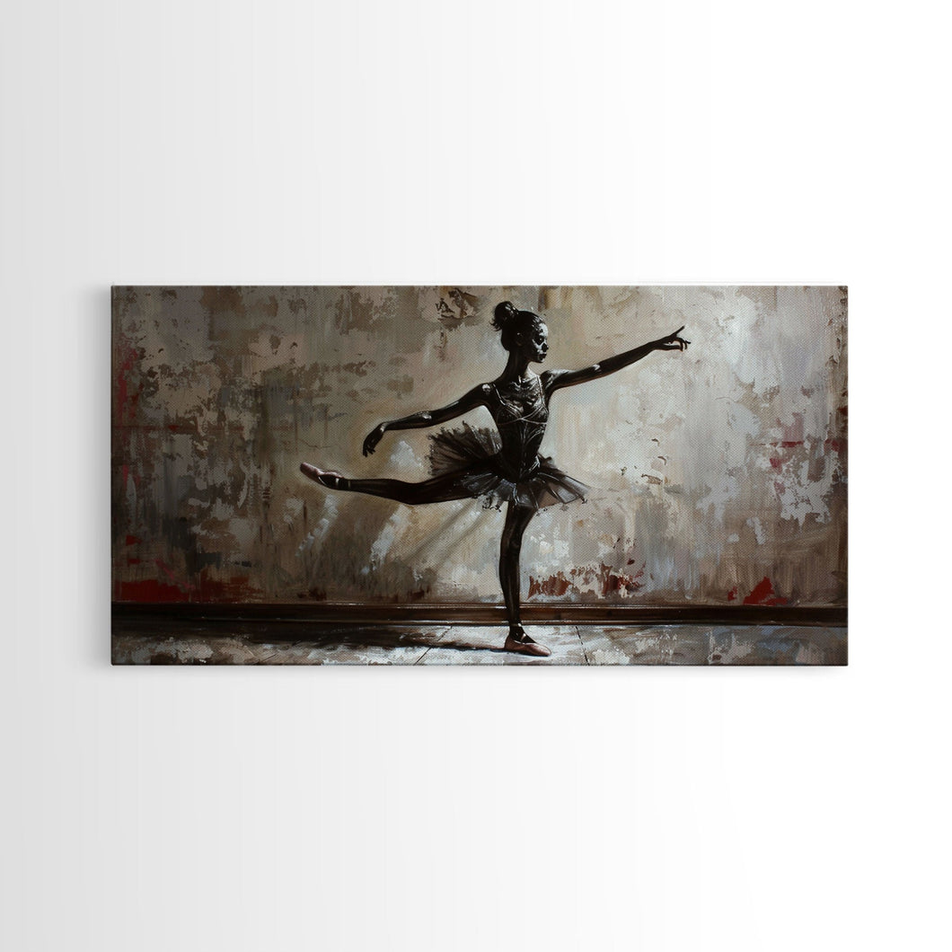 Ghostly Ballerina Framed Canvas Print, Halloween Decor, Spooky Vibes Wall Art