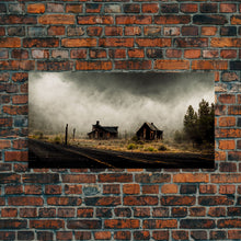 Carregar imagem no visualizador da galeria, Ghost town canvas art, wild west theme, abandoned art
