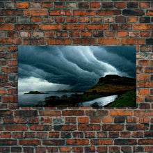 Carregar imagem no visualizador da galeria, Foggy night rainstorm over the lake canvas print, nature and landscape wall art, ready to hang, cool wall art
