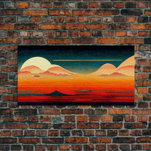 Carregar imagem no visualizador da galeria, Art Deco Sunset, Desert Dunes, Canvas Print ready to hang wall art, cool wall art
