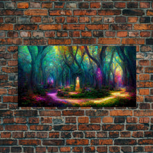 Carregar imagem no visualizador da galeria, Fantasy wall art, canvas print, magical forest, fantasy landscape art, ready to hang wall art
