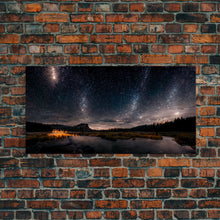 Cargar imagen en el visor de la galería, Cool Wall Art Landscape Mountains Nature Painting Prints Minimalist Modern Home Artwork Decoration Night Sky With Stars, Framed Canvas Print
