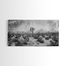 Load image into Gallery viewer, Desolate Desert with Joshua Trees, Framed Canvas Print for Living Room Decor, Ideal for Bedroom Wall Art, Rustic Western Scene
