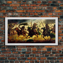 Load image into Gallery viewer, Depiction Of An Ancient Battle, Cool Office Mancave Decor, Wall Decor, Ready To Hang Framed Canvas Print, Oversize Wall Art
