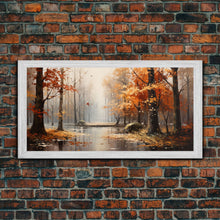 Carregar imagem no visualizador da galeria, Beautiful Fall Centerpiece Landscape Painting Framed Canvas Print, Fall Decor, Thanksgiving Decor, Autumn Decor, Home Decor Fall Decorations
