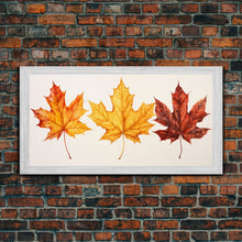 Carregar imagem no visualizador da galeria, Autumn Leaves Centerpiece, Photography Study, Framed Canvas Print, Fall Decor, Autumn Decor, Seasonal Art, Fall Centerpiece, Fall Art
