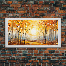 Carregar imagem no visualizador da galeria, Beautiful Fall Decor Framed Canvas Print, Autumn Decor, Fall Wall Art, Above Mantle Wall Art, Art For Mantle Wall Art
