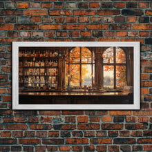 Load image into Gallery viewer, Bar Wall Art, Fall Wall Print, Tavern Art, Canvas Print, Wall Hanging, Panoramic Art, Anniversary Gift, Dining Room Decor, Gaming Wall Decor
