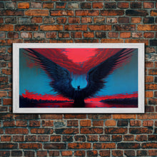 Load image into Gallery viewer, Angel Gabriel, Angelic Art, Gothic Angel Framed canvas print, cool colorful wall decor
