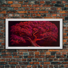 Load image into Gallery viewer, Blood red tree, fantasy horror art, framed canvas print
