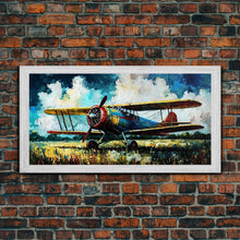 Carregar imagem no visualizador da galeria, Aeroplane Art, Antique Airplane Painting Canvas Print, Framed Canvas Art, Above Sofa Art, Gift for RC Plane Pilot, Retro Plane Art
