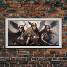 Load image into Gallery viewer, The Valkyries, Norse Mythology, Framed Canvas Print, Norse Fantasy Art
