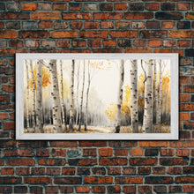Carregar imagem no visualizador da galeria, Canvas Print Of Abstract Birch Oil Painting, Large Original Art, Fall Birch Forest ,Contemporary Living Room Wall Art Decor
