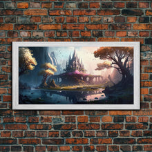 Load image into Gallery viewer, Norse Mythology Art, Alfheim Realm of the Light Elves, Framed Canvas Print, Fantasy Wall Art
