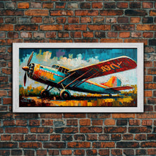 Carregar imagem no visualizador da galeria, Aeroplane Art, Antique Airplane Painting Canvas Print, Framed Canvas Art, Above Sofa Art, Gift for RC Plane Pilot
