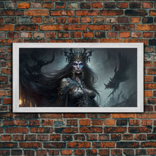 Load image into Gallery viewer, Hel, Goddess of Death, Framed Canvas Print, Norse Mythology Fantasy Art, Framed Canvas Print
