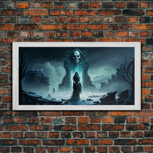 Load image into Gallery viewer, Doorway to Niflheim, Land of Mist and the Dead, Norse Mythology Fantasy Art, Framed Canvas Print, Fantasy Decor
