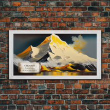 Cargar imagen en el visor de la galería, Cho Oyu, The Turquoise Goddess, Travel Poster, Framed Canvas Print, Mountain Landscape Painting, Original Painting Print
