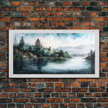 Load image into Gallery viewer, framed lake landscape art | framed wall art | living room wall decor | Canvas Print | minimalist landscape | abstract landscape art | Rustic
