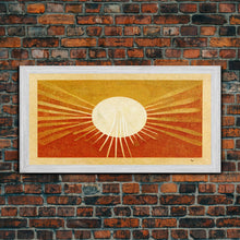 Carregar imagem no visualizador da galeria, Abstract Midcentury Modern Sunburst, Canvas Print, Art Deco Style wall art, sun with sun rays, sun burst, boho style, ready to hang
