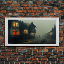 Load image into Gallery viewer, Creepy WildWest Art, canvas print, gloomy abandoned street
