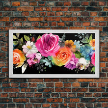 Carregar imagem no visualizador da galeria, Abstract Flower Wall Decor, Floral Wall Art, Nature Wall Decor, Panoramic Wall Decor, Canvas Print, Wall Art, Framed Canvas Art
