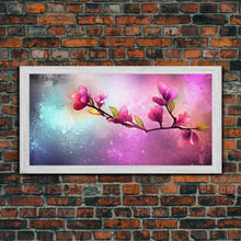 Cargar imagen en el visor de la galería, Cherry Blossoms Wall Art, Spring Flowers Wall Decor, Floral Wall Art, Panoramic Wall Decor, Canvas Print, Wall Art, Framed Canvas Art
