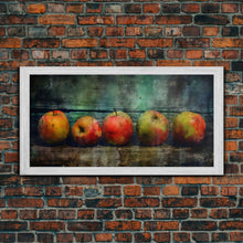 Carregar imagem no visualizador da galeria, Apples Wall Art, Food Wall Decor, Grunge Wall Decor, Kitchen Wall Art, Panoramic Wall Decor, Canvas Print, Wall Art, Framed Canvas Art
