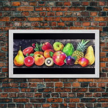 Cargar imagen en el visor de la galería, Fruits Wall Art, Food Wall Decor, Kitchen Wall Art, Panoramic Wall Decor, Canvas Print, Wall Art, Framed Canvas Art, Farmhouse Wall Decor,
