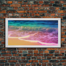 Carregar imagem no visualizador da galeria, Beach Wall Art, Seashore Wall Decor, Seascape Wall Art, Waves Wall Decor, Panoramic Wall Decor, Canvas Print, Wall Art, Framed Canvas Art

