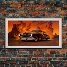 Load image into Gallery viewer, Chevy Classic Car Wall Decor, Retro Car Wall Decor, Desert Landscape Art, Panoramic Wall Decor, Canvas Print, Wall Art, Framed Canvas Art

