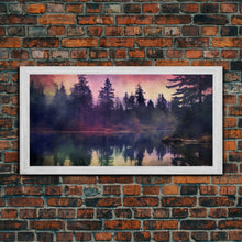 Carregar imagem no visualizador da galeria, Foggy Landscape Wall Art, Reflection River Wall Decor, Misty Lake Art, Panoramic Wall Decor, Canvas Print, Wall Art, Framed Canvas Art
