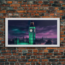 Cargar imagen en el visor de la galería, Big Ben Wall Art, London Landscape, Cityscape Wall Art, England Wall Decor, Panoramic Wall Decor, Canvas Print, Wall Art, Framed Canvas Art
