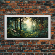 Carregar imagem no visualizador da galeria, Forest Wall Art, Trees Wall Print, Jungle Wall Art, Panoramic Art, Wall Art, Canvas Art, Landscape Art, Dorm Room Art, Office Decor, Prints
