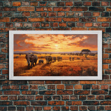 Load image into Gallery viewer, Elephant Wall Art, Animal Art, Safari Wall Art, Panoramic Art, Wall Art, Canvas Art, Landscape Art, Rustic Wall Decor, Military Gift, Prints
