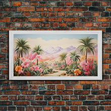 Cargar imagen en el visor de la galería, Flower Wall Art, Desert Landscape Wall Art, Mountain Art, Palm Trees Art, Tropical Art, Panoramic Art, Wall Art, Canvas Art, Landscape Art
