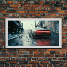 Load image into Gallery viewer, Cool Supercar Art, Framed Canvas Print, Cyberpunk Sportscar Painting, Futuristic Supercar Painting, Man Cave Decor, Gift For Him, Car Guy
