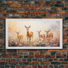 Load image into Gallery viewer, Deer Wall Art, Deer Art Print, Animal Wall Art, Panoramic Art, Wall Art, Canvas Art, Landscape Art, Southern Wall Art, Farmhouse Wall Decor
