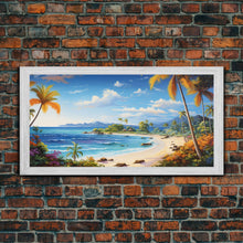 Carregar imagem no visualizador da galeria, Beach Wall Art, Ocean Wall Art, Nautical Print, Tropical Art, Panoramic Art, Wall Art, Canvas Art, Landscape Art, Beach House Wall Art
